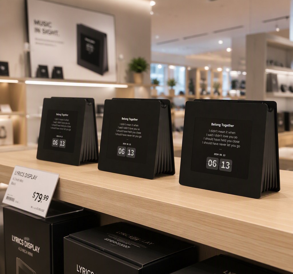 LD-4.3 mini lyrics displays on a retail store shelf